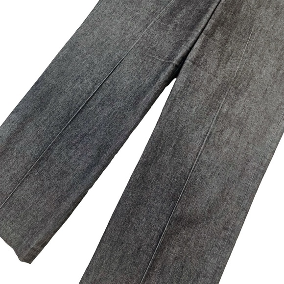 Sandro Sportswear Gray Denim Pleat-Front Wide Leg Crop Pants Size 6 - Picture 7 of 12